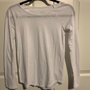 White scoop neck long sleeve